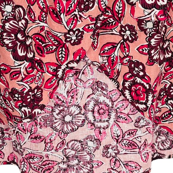 Faherty Pacifica Linen Blend Wrap Skirt Floral Rose Dessert Women's Size XS NWT - Picture 7 of 10